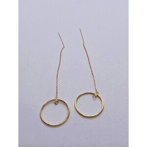 14K Yellow Gold Drop Earrings Signed JCM